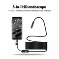 3 In 1 Endoscope Camera (3.5 Metre)Type-C With 6 LEDs, HD Mini Inspection Tool