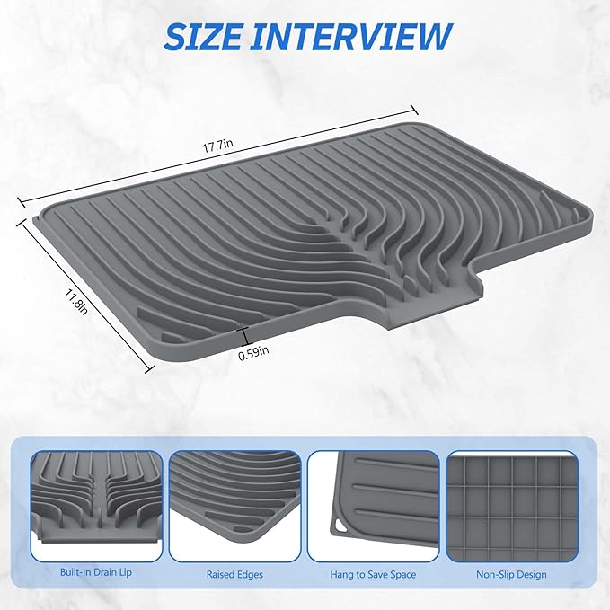 Silicone Dish Drying Mat For Kitchen